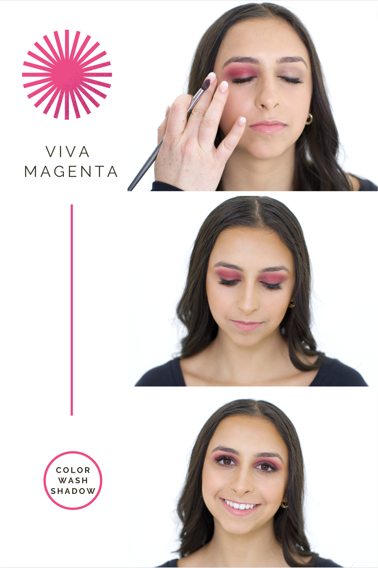 Use a magenta color wash all over the lid for a quick pop of color!